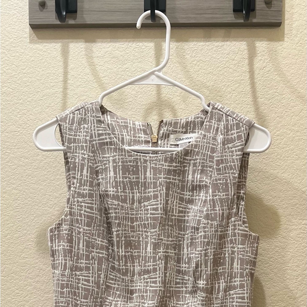 Calvin Klein Black and Cream Sheath Mini Dress